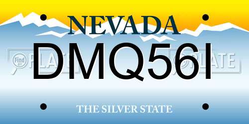 DMQ56I Nevada License Plate