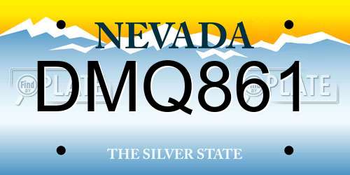 DMQ861 Nevada License Plate