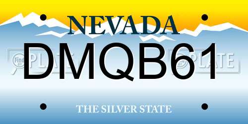 DMQB61 Nevada License Plate