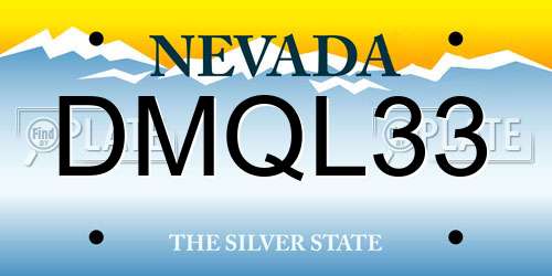 DMQL33 Nevada License Plate