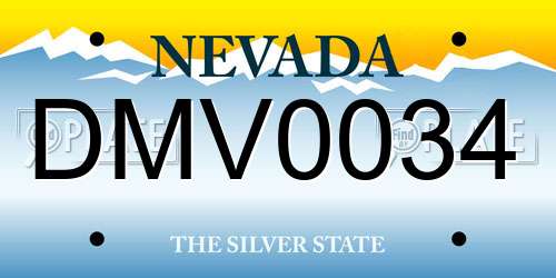 DMV0034 Nevada License Plate