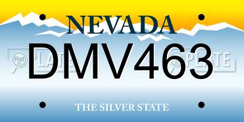 DMV463 Nevada License Plate
