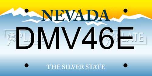 DMV46E Nevada License Plate