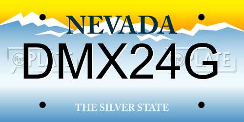 DMX24G Nevada License Plate