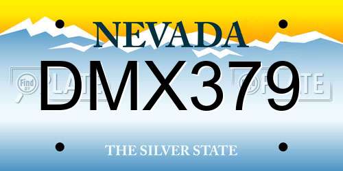 DMX379 Nevada License Plate