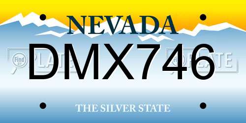 DMX746 Nevada License Plate