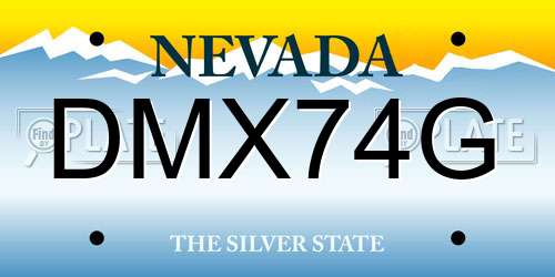 DMX74G Nevada License Plate