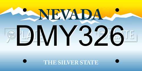 DMY326 Nevada License Plate