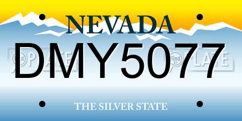 DMY5077 Nevada License Plate