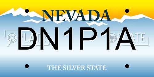 DN1P1A Nevada License Plate