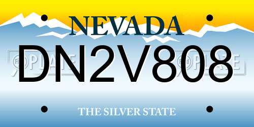 DN2V808 Nevada License Plate