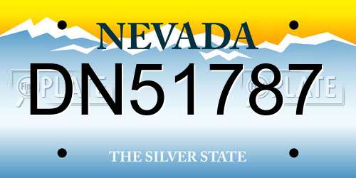 DN51787 Nevada License Plate