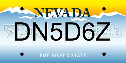DN5D6Z Nevada License Plate