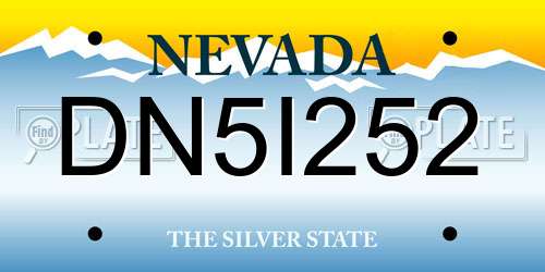 DN5I252 Nevada License Plate