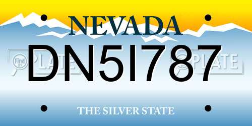 DN5I787 Nevada License Plate