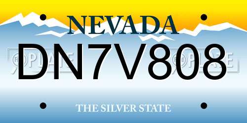 DN7V808 Nevada License Plate