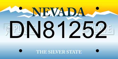 DN81252 Nevada License Plate