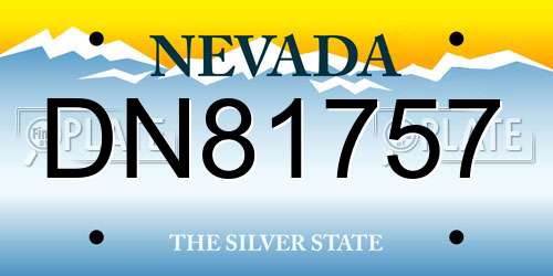 DN81757 Nevada License Plate