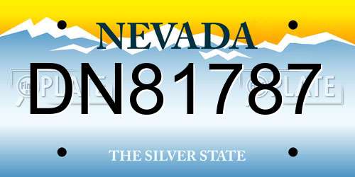 DN81787 Nevada License Plate