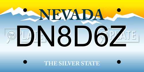 DN8D6Z Nevada License Plate