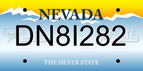DN8I282 Nevada License Plate