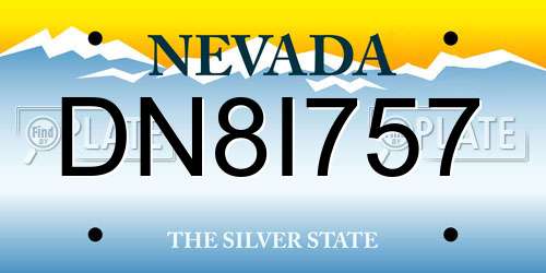 DN8I757 Nevada License Plate