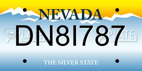 DN8I787 Nevada License Plate