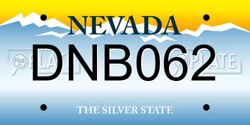 DNB062 Nevada License Plate