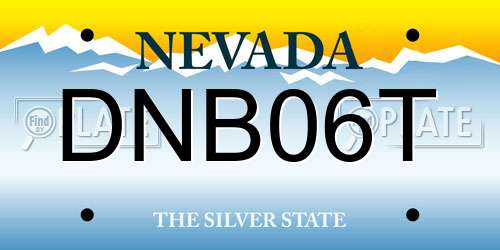 DNB06T Nevada License Plate