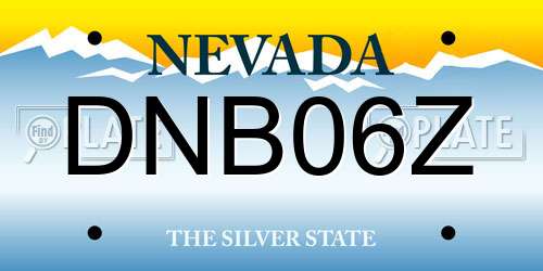 DNB06Z Nevada License Plate