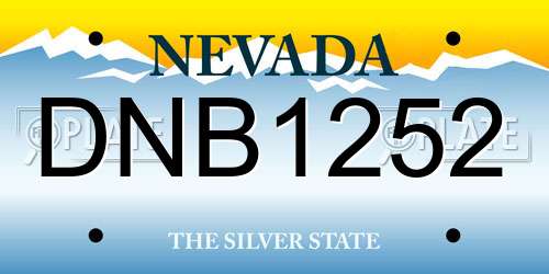 DNB1252 Nevada License Plate