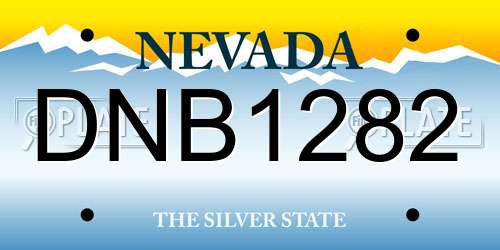 DNB1282 Nevada License Plate