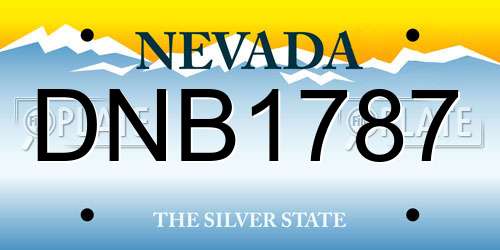 DNB1787 Nevada License Plate