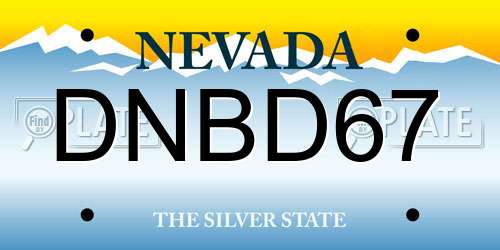 DNBD67 Nevada License Plate