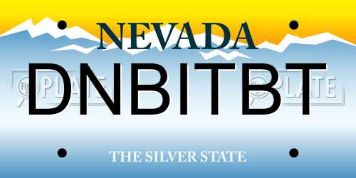 DNBITBT Nevada License Plate