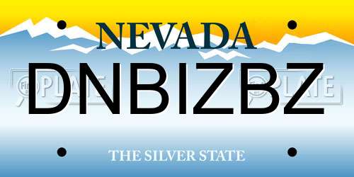 DNBIZBZ Nevada License Plate