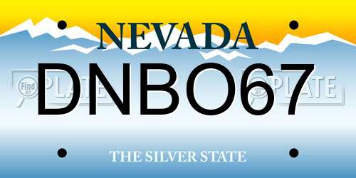 DNBO67 Nevada License Plate