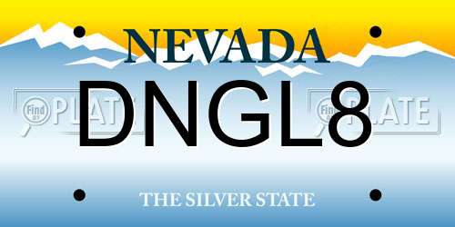 DNGL8 Nevada License Plate