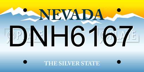 DNH6167 Nevada License Plate