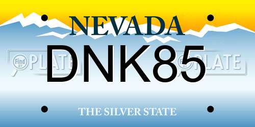 DNK85 Nevada License Plate