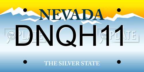 DNQH11 Nevada License Plate