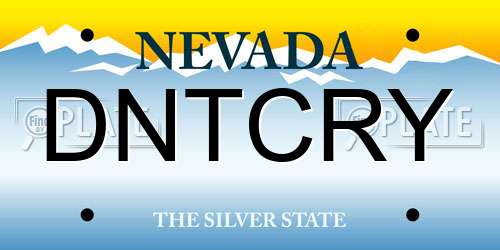 DNTCRY Nevada License Plate