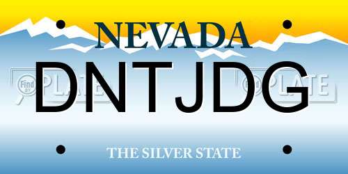 DNTJDG Nevada License Plate