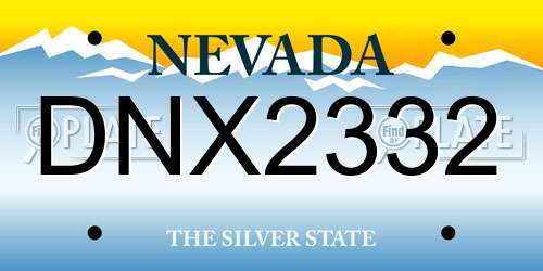 DNX2332 Nevada License Plate