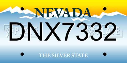 DNX7332 Nevada License Plate