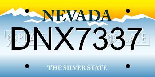 DNX7337 Nevada License Plate