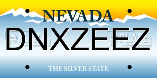 DNXZEEZ Nevada License Plate