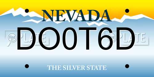 DO0T6D Nevada License Plate