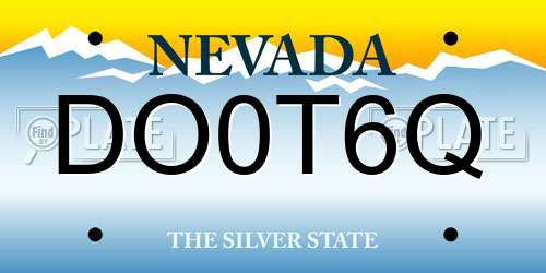 DO0T6Q Nevada License Plate