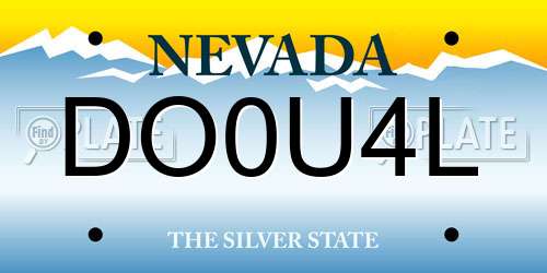 DO0U4L Nevada License Plate